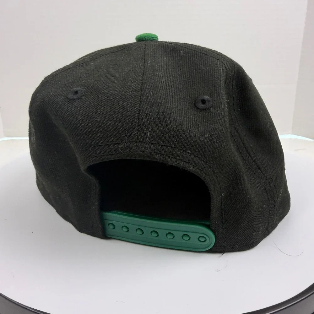 New Era 9FIFTY Boston Celtics Youth Snapback Hat Black Green NBA Cap Logo Patch